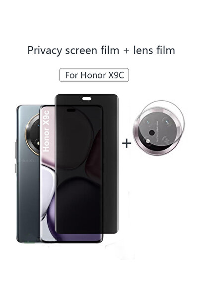 Generic واقي شاشة زجاجي للخصوصية وواقي عدسة الكاميرا متوافق مع غطاء حماية هات...