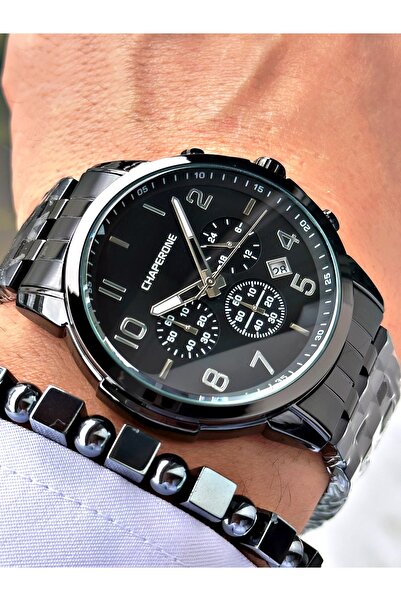 Chaperone الوظائف ذات اللون الأسود سوار من الفولاذ النشط مضمون ضد الماء حتى 3...