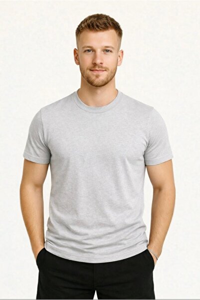 AXXEL Men's Gray Short Sleeve T-Shirt-D405