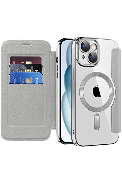 Techsuit Husa pentru iPhone 15 Plus - SmartMag Book Case - Gray