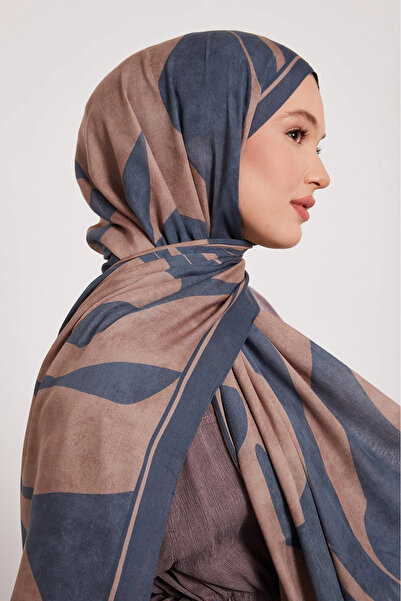 LuvenSara Patterned Silk Shawl - Mystic Blue