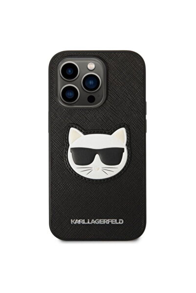 Karl Lagerfeld Husa Saffiano Choupette Head iPhone 14 Pro Negru
