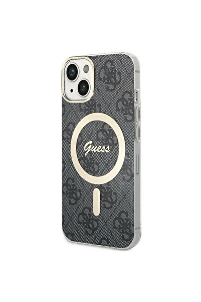 Guess Carcasă 4G MagSafe pentru iPhone 15 Plus / 14 Plus - neagră