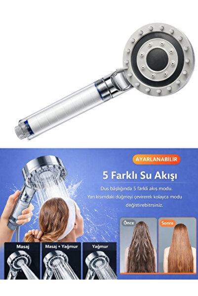 luxury faucet Spa Masaj Özellikli Duş Başlığı Banyo Duş Başlığı 5 Fonksiyonlu