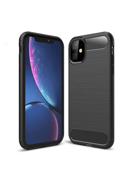 Techsuit Husa pentru iPhone 11 - Carbon Silicone - Black