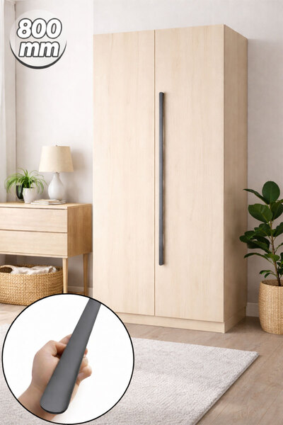 Badem10 Vento Flat Soft Smoked 800 mm Long Drawer and Cabinet Handle Modern D...