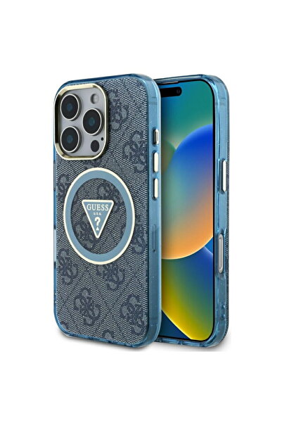 Guess Husa pentru iPhone 16 Pro Max - IML Metal Glitter 4G Circle Triangle Ma...