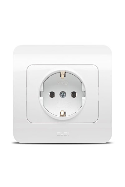 ELBİ Priza simpla Jazz, incastrabila, IP20, Alb