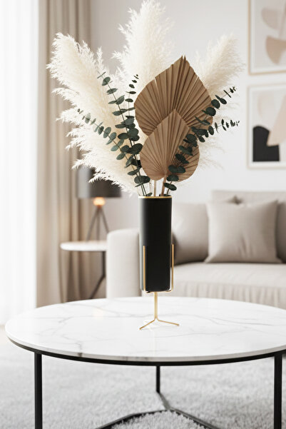 Home Arelis Metal Leg Glass Vase 23 cm