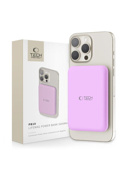 Tech-Protect PB10, 5000 mAh, 15 W, Lila