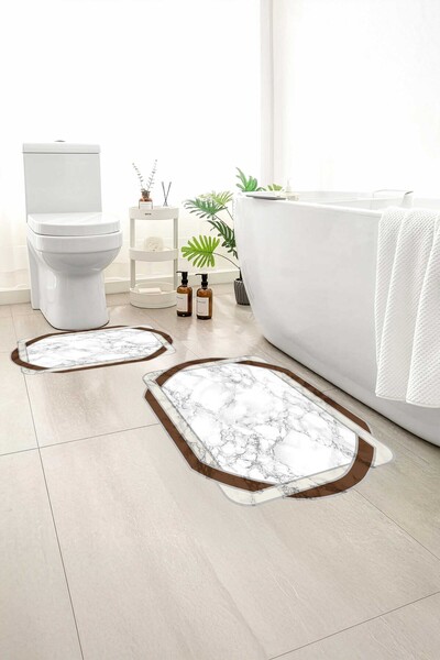 Monnhein 2 buc Covoraș de baie, covor moale de baie, cu bază anti-alunecare, ...