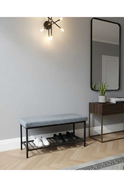 ÖZCAN METAL Metal Ayaklı Raflı Bench Puf Bank Antre Mutfak Salon Yatak Odası ...