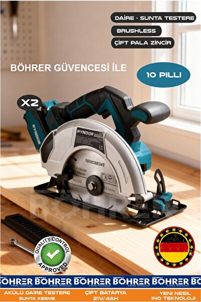 BÖHRER 21V 4AH ORJİNAL ÇİFT AKÜLÜ 10 PİLLİ SUNTA KESME - DAİRE TESTERE