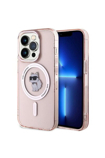 Karl Lagerfeld iPhone 14 Pro Case - IML MagSafe (KLHMP14LHFCCNOP) - Pink Chou...