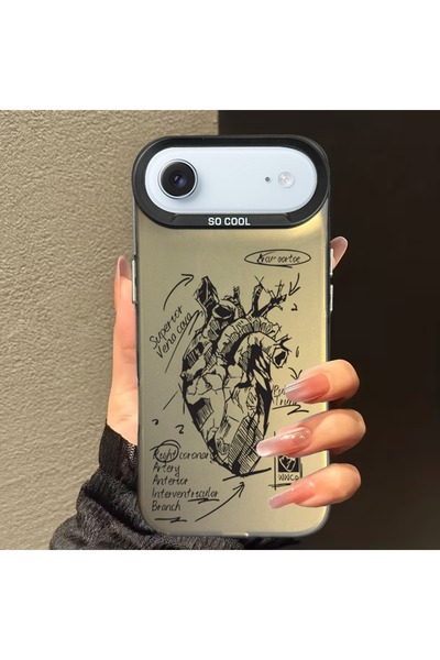 Caseji iPhone 17 Air Compatible Dirt-Repellent Anatomical Heart Print Pattern...