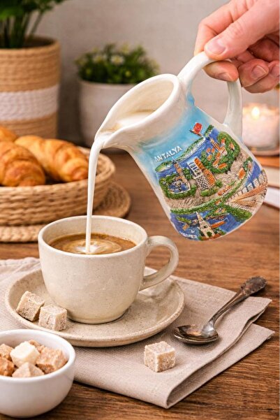 Hd Marketim Ceramic Milk Jug Pitcher Without Lid 13 cm 300 ml – Decorative Ha...