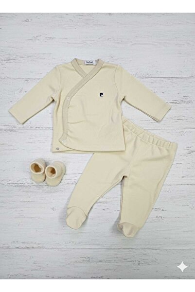 Pierre Cardin %100 Pamuk Çıtçıt Kapamalı Patikli Uzun Kollu Bebek Takımı