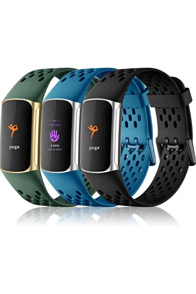 O Ozone Fitbit Charge 6 Bands/Fitbit Charge 5 Bands| Soft Silicone Band | Bla...