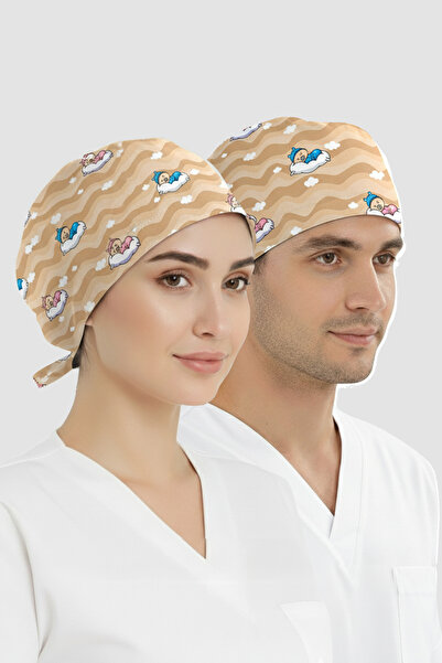 ÇİZGİ MEDİKAL Uykucu Minikler Desenli Bone (Cotton Likra Kumaş)