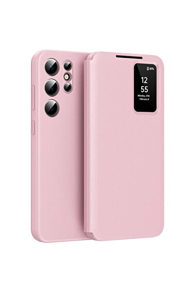 Techsuit Case for Samsung Galaxy S22 Ultra 5G - SmartView Series - Pink