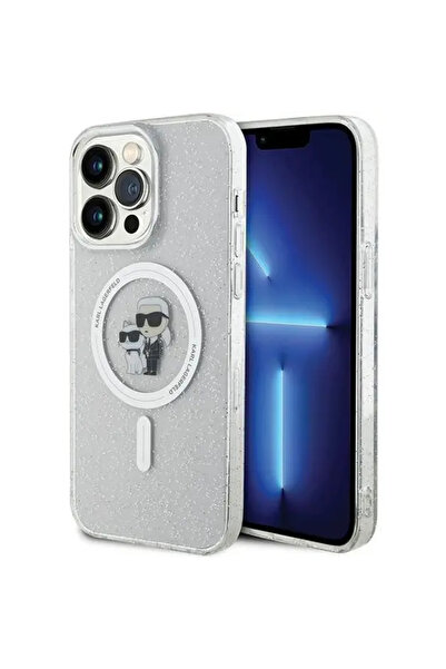 Karl Lagerfeld Carcasă Karl&Choupette MagSafe cu sclipici pentru iPhone 15 Pr...