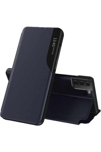 Techsuit Husa pentru Samsung Galaxy S21 FE - eFold Series - Dark Blue