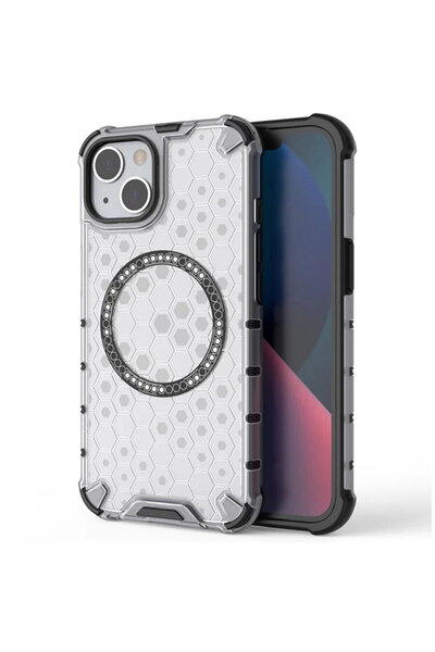 Techsuit Husă pentru iPhone 14 - HoneyComb Shield MagSafe - Albă