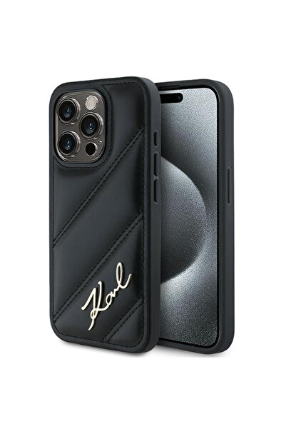 Karl Lagerfeld Husa pentru iPhone 15 Pro - Diagonal Quilted Script (KLHCP15LP...