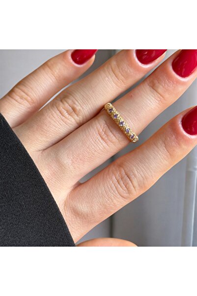 HOUSEKİ Gold Plated Fine Stone Elegant Women's Ring – Luna