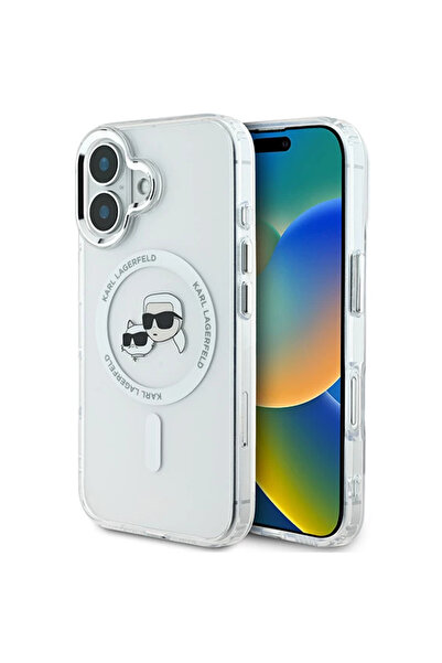 Karl Lagerfeld Husa pentru iPhone 16 Plus - IML MagSafe (KLHMP16MHLSKCH) - Wh...