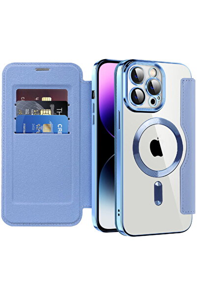 Techsuit Husa pentru iPhone 14 Pro Max - SmartMag Book Case - Light Blue