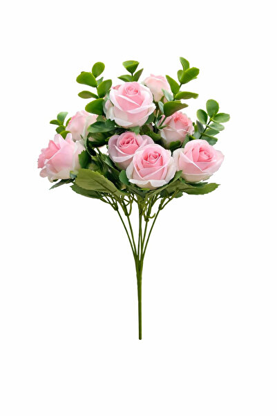 OEM Bouquet of 11 pale pink artificial roses, leaves and decorative eucalyptu...