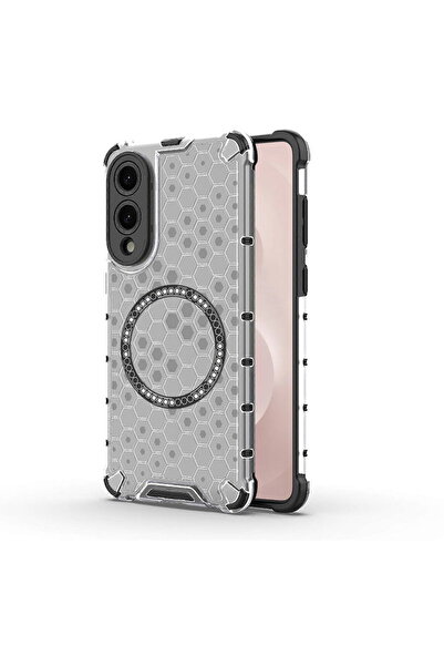 Techsuit Husă pentru Samsung Galaxy S25 Edge - HoneyComb Shield MagSafe - Albă