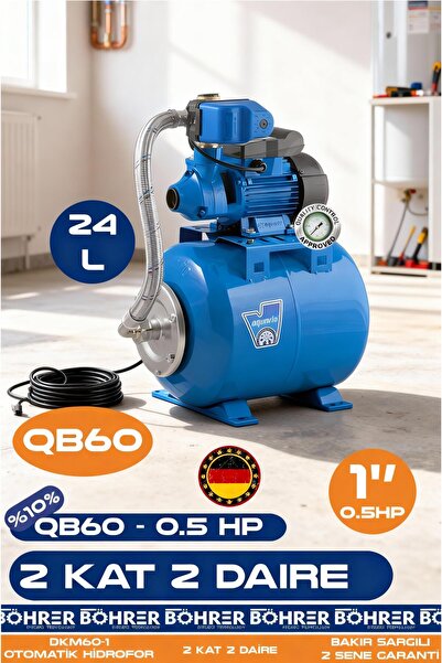 BÖHRER 2 KAT 2 DAİRE - 0.5 HP YATAY 24L GENLEŞME TANKLI BAHÇE VE EV TİPİ OTOM...