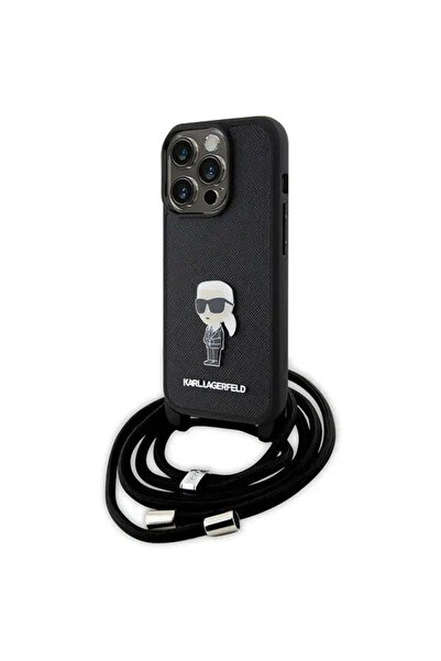 Karl Lagerfeld Carcasă crossbody cu monogramă Saffiano și broșă metalică Karl...