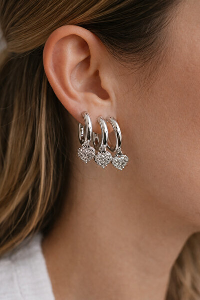 charmove ile kendinizi şımartın Xuping silver color heart shaped 3 piece mode...