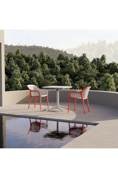 Tilia ATRA ikili Masa Takım Bej Turuncu Koltuk, Bahçe, Mutfak, Otel, Restoran