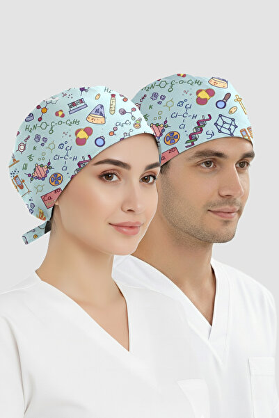 ÇİZGİ MEDİKAL Formül Desenli Bone (Cotton Likra Kumaş)