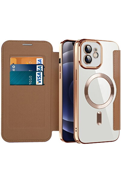 Techsuit Husă tip carte SmartMag, iPhone 12, Maro