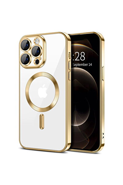Techsuit Husă pentru iPhone 12 Pro - Luxury Crystal MagSafe - Auriu