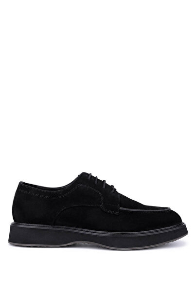Tamer Tanca Men's Genuine Leather Black Suede Casual Shoes