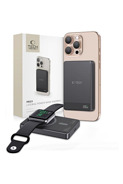 Tech-Protect PB33, 5000 mAh, 15 W, Negru