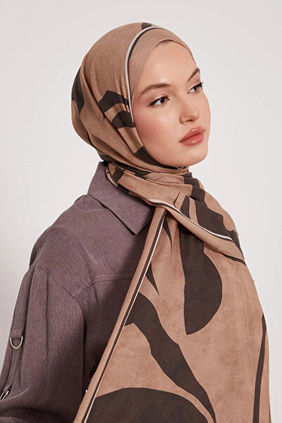 LuvenSara Patterned Silk Shawl - Elegant Vison
