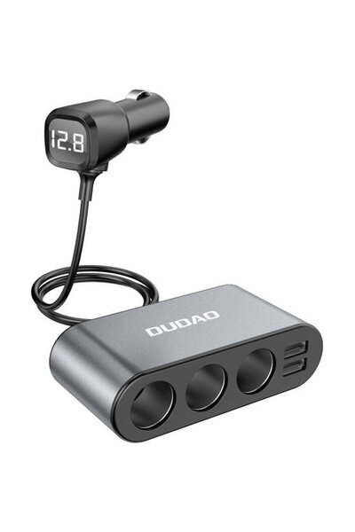 DUDAO încărcător auto 2x USB / 3x splitter brichetă negru (R1Pro negru)