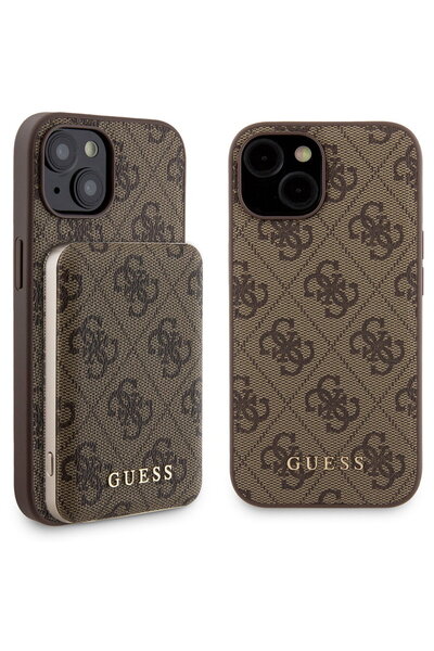 Guess Husa pentru iPhone 15 - Hardcase Powerbank MagSafe (GUBPM5P15S4GEMGW) -...