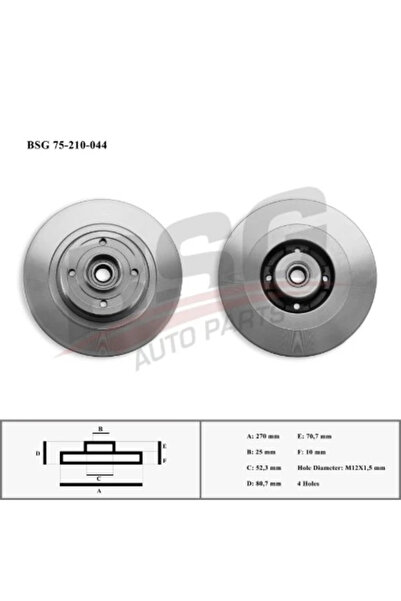 BSG FREN DISKI ARKA SCENIC 2/MEGAN 2 SW 2003 RULMANLI 270 MM 7701207898