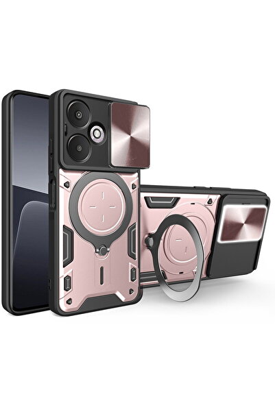 Techsuit Husa pentru Xiaomi Redmi 13C 5G / Poco M6 - CamGuard Pro - Rose Gold