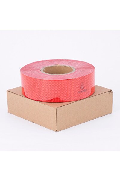 Genel Markalar Reflektör Reflektif Petekli Şerit Bant 50 Metre X 5 Cm Kırmızı...