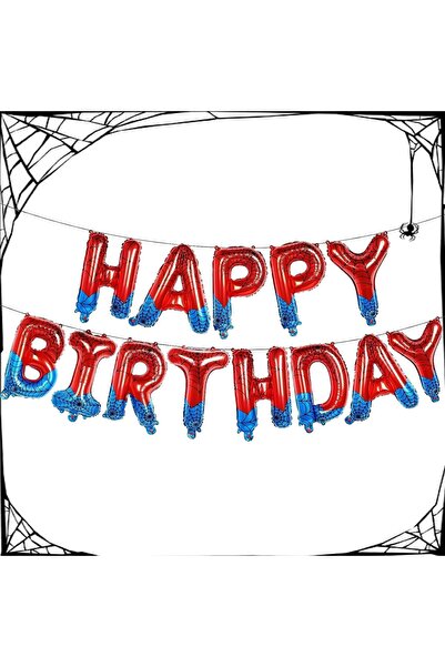 Parti Station Örümcek Adam Happy Birthday Banner Folyo Balon Set