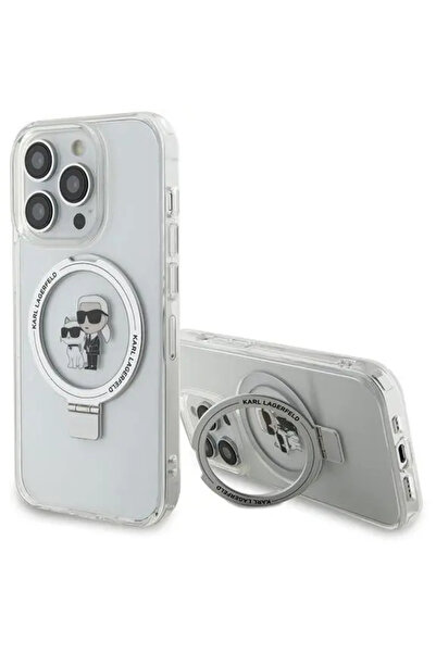 Karl Lagerfeld KLHMP14LHMRSKCH Carcasă rigidă albă/albă cu suport inelar pent...